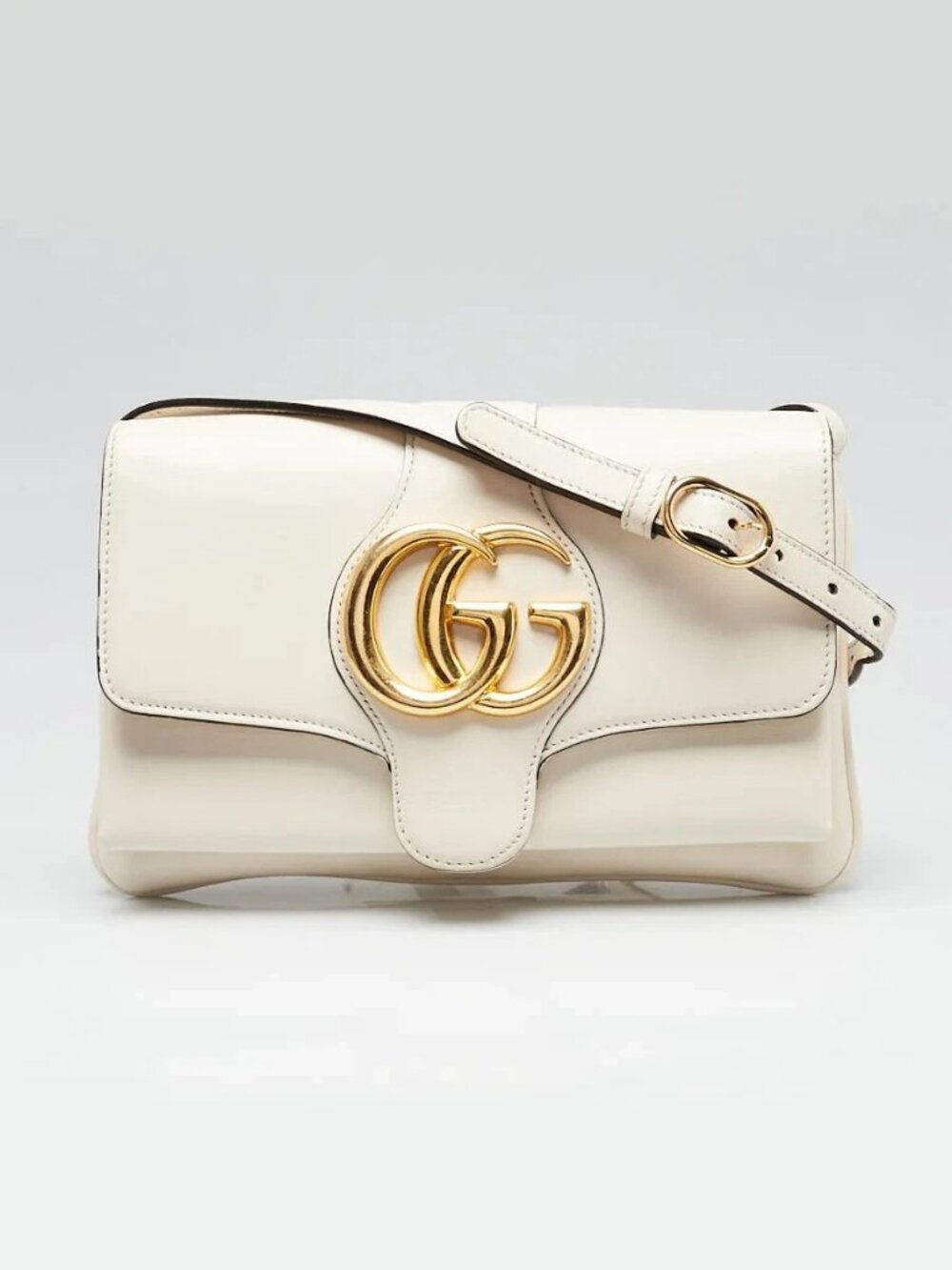 Gucci White Leather Small Arli Crossbody Bag